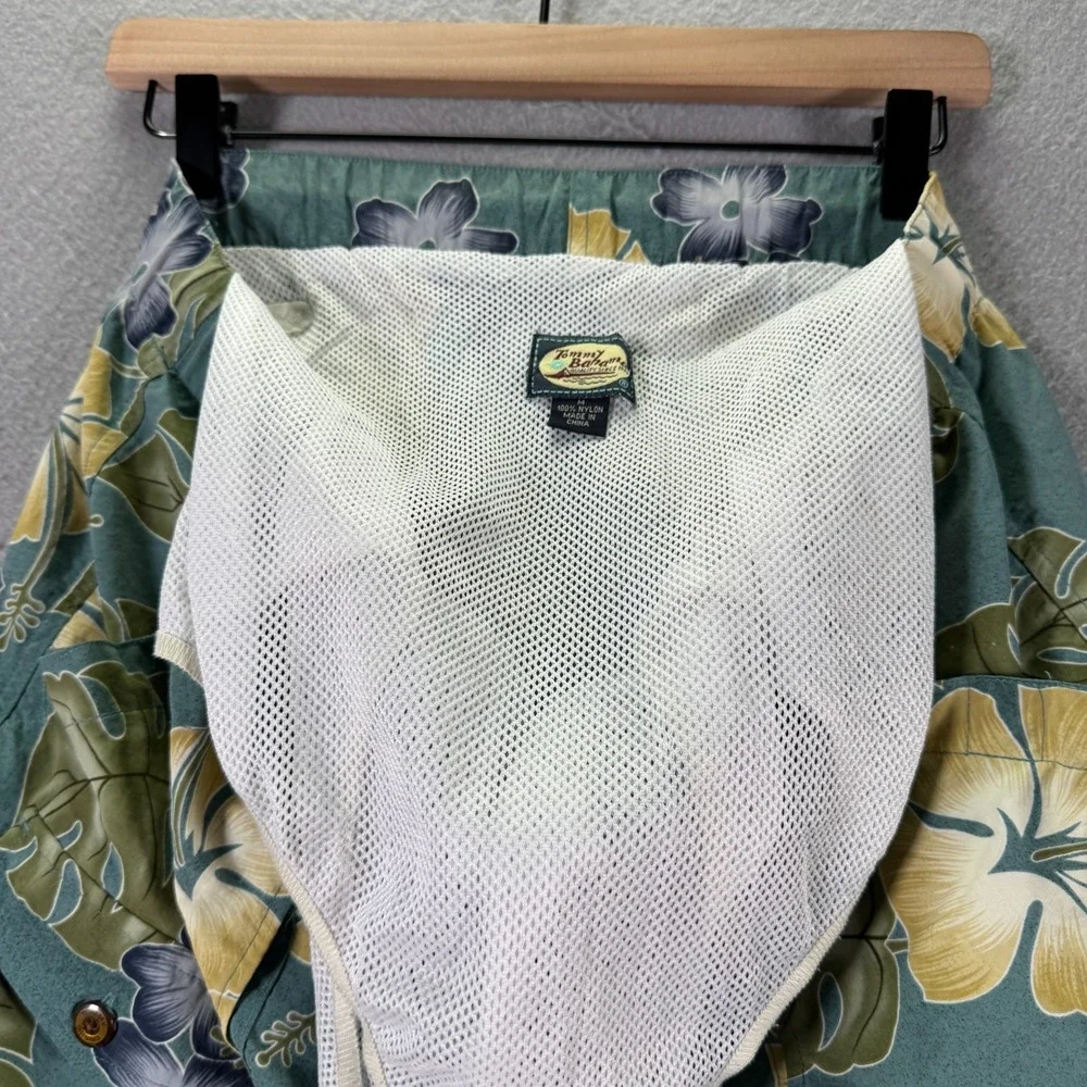 Tommy Bahama Swim Trunks Mens Medium Blue Floral Bungalo Beach Hawaiian Vacation